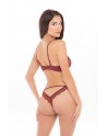 Ensemble 2 pièces  avec soutien-gorge à armatures et string dentelle - REN53024-BUR