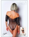 Body noir avec manches 3/4 - Le Numéro 2 - Collection Strass - CM98003