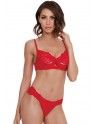 Ensemble rouge microfibre et dentelle - DG11624RED