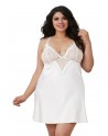 Nuisette grande taille satinée blanc - DG12028XWHT