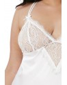 Nuisette grande taille satinée blanc - DG12028XWHT