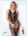 Bodystocking en fine résille noire avec laçage - Le Numéro 14 - Collection Bodystocking - CM99014