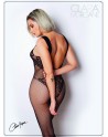 Bodystocking en dentelle noire motif floraux  - Le Numéro 8 - Collection Bodystocking - CM99008