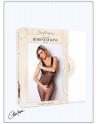 Bodystocking en dentelle noire motif floraux  - Le Numéro 8 - Collection Bodystocking - CM99008