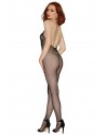 Bodystocking résille noir dos nu entre-jambes ouvert - DG0017BLK