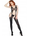 Bodystocking nylon noir très échancré - DG0031BLK