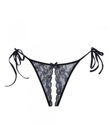 String dentelle noire ouvert - A1100