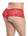 Shorty en dentelle rouge grande taille - MAL90XRED