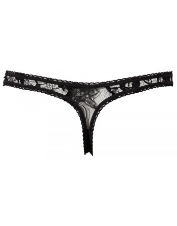 String ouvert à l'entre-jambe en dentelle noire - R2320002