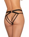 Culotte noire ouverte et multi-lanières sur les fesses - DG1465BLK