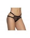 Shorty en dentelle florale noire et chaines Or - MAL116BLK