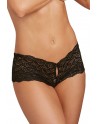 Shorty noir de dentelle ouvert et ajouré sur les fesses forme coeur - DG1442BLK