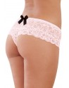 Shorty ouvert vieux rose court en dentelle - DG7177VPK