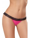 Tanga rose ouverture coeur et dentelle noire - DG1377HPK