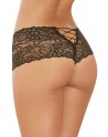 Shorty dentelle ouvert laçage au dos - DG1326BLK