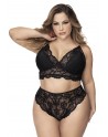 Lingerie grande taille, soutien-gorge et culotte en fibres recyclées - MAL8796XBLK