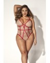 Body String, grande taille, chair et rouge - MAL8817XRED