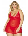 Nuisette et string rouge grande taille - DG12701XRED