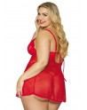 Nuisette et string rouge grande taille - DG12701XRED