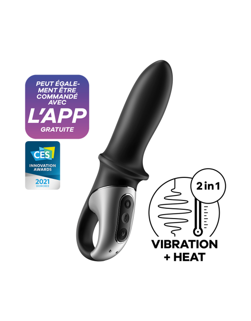 Vibromasseur noir USB, chauffant et connecté Hot Passion Satisfyer - CC597790