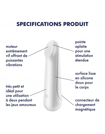 Vibromasseur blanc USB Ultra Power Bullet 3 Satisfyer - CC597735