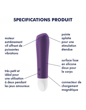 Vibromasseur violet USB Ultra Power Bullet 2 Satisfyer - CC597733