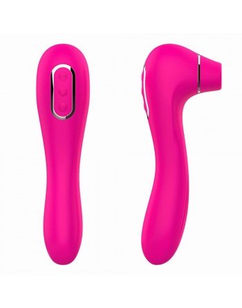 Vibromasseur 10 modes  et stimulateur par vibrations à picots sur membrane rose 10 programmes USB - BOZ-047PNK