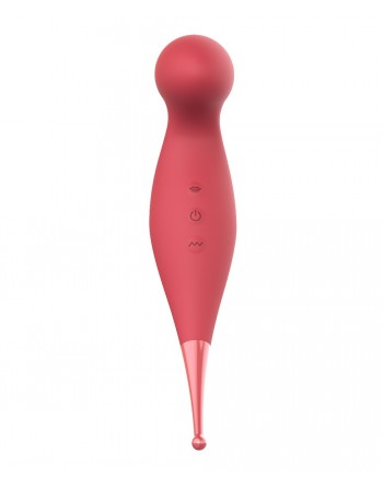 Oiseau du Paradis - Vibromasseur 2 en 1 avec vibration clitoridienne par membrane et embout stimulateur rouge - CR-820RED