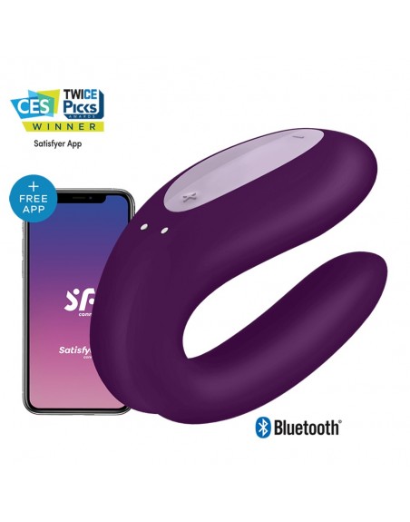 Vibromasseur pour couple connecté violet Double JOY Satisfyer - CC5972420201