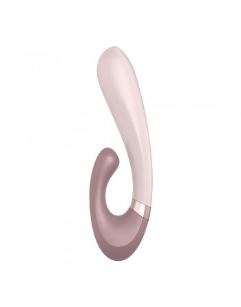 Vibromasseur point G avec stimulateur clitoris connecté chauffant USB mauve Heat Wave Satisfyer - CC597777