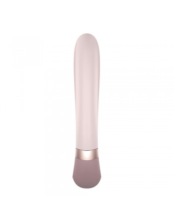 Vibromasseur point G avec stimulateur clitoris connecté chauffant USB mauve Heat Wave Satisfyer - CC597777