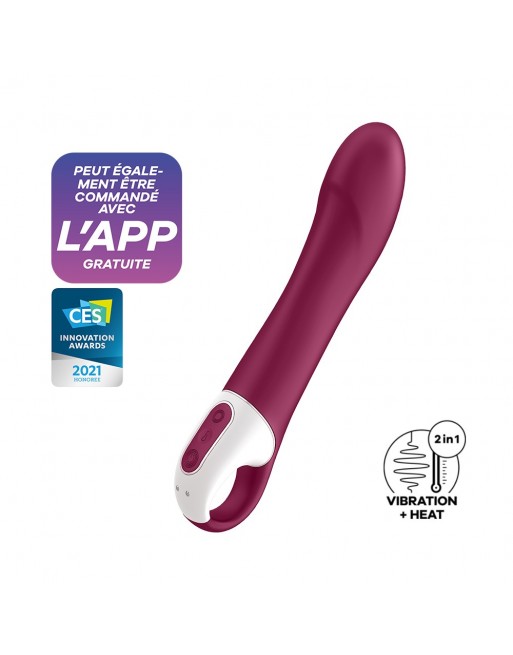 Vibromasseur chauffant connecté USB rouge Big Heat Satisfyer - CC597784