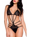 Body string noir dentelle et ornements - ML80023BLK