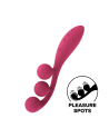 Vibromasseur triple stimulation flexible, anal, vaginale, clitoridienne Tri Ball rouge USB Satisfyer - CC597817