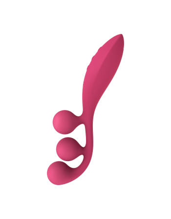 Vibromasseur triple stimulation flexible, anal, vaginale, clitoridienne Tri Ball rouge USB Satisfyer - CC597817