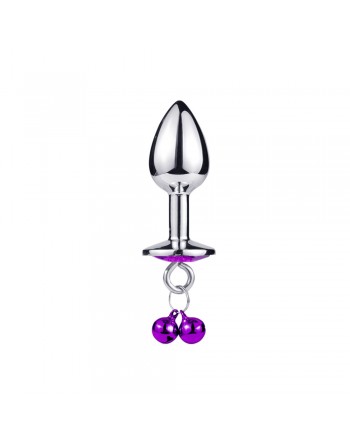 Plug bijou aluminium violet avec clochettes Taille S -  RY-001-A-ZB