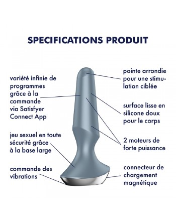 Plug anal vibrant connecté USB ilicious 2 Ice blue Satisfyer - CC597290