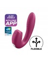 2 en 1 Vibromasseur point G avec stimulateur clitoris connecté USB rouge Sunray Satisfyer - CC597807