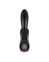 Vibromasseur rabbit noir double stimulation clitoris Double Flex Satisfyer - CC597809