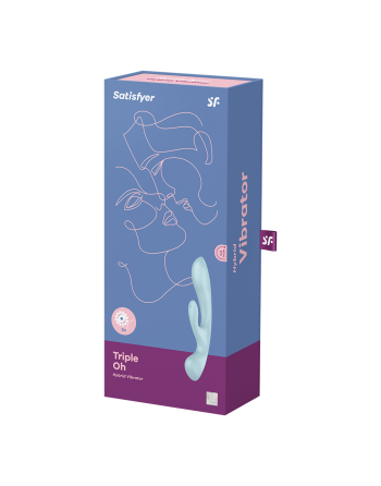 2 en 1 Rabbit point G avec stimulateur de clitoris et Wand Bleu USB Triple Oh Satisfyer - CC597813