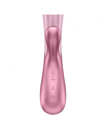 Vibromasseur rabbit rose chauffant USB connecté Hot Lover Satisfyer - CC597747