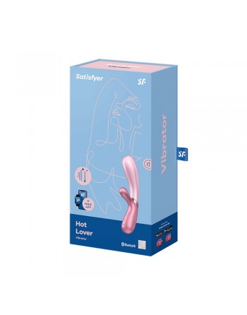 Vibromasseur rabbit rose chauffant USB connecté Hot Lover Satisfyer - CC597747