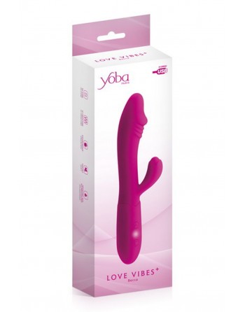 Vibromasseur rabbit Becca rose USB avec gland stimulant 10 programmes - CC531061