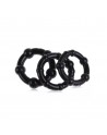 Pack 3 cockring noir avec billes - COR005BLK