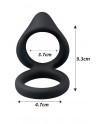 Double cockring noir en silicone - WS-NV508B