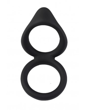 Double cockring noir en silicone - WS-NV508B