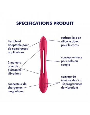 Sextoy flexible multifonction, vibromasseur, cockring, stimulateur de clitoris USB Elastic Joy Satisfyer - CC597800