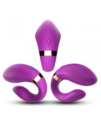 Vibromasseur forme U Violet pour couple avec double moteurs - USK-GZ02PUR