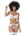 Ensemble blanc trois pièces lingerie sexy - MAL8743WHT