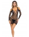 Robe résille noire Bite Me  Choke Me - REN7100-BLK